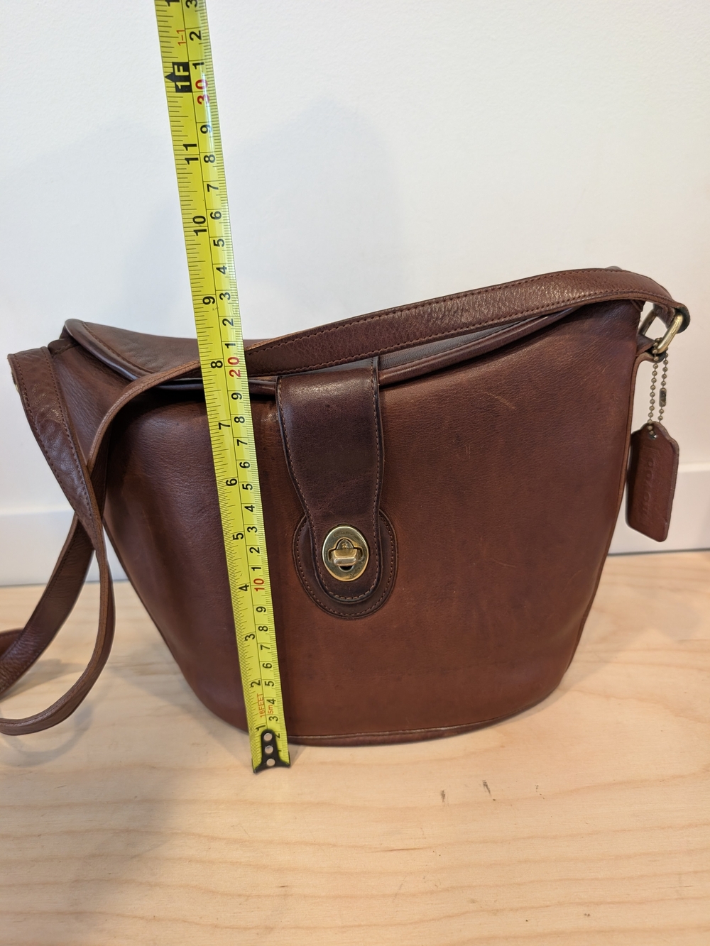 VTG 1995 Coach Nottingham Binocular Bag 9948 - Rare Two-Tone Mahogany & Taupe - Picture 8 of 13